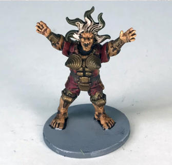Peter Gray. Mad Donna, THUNDERCUBE!s No.1 best hugger! What a belter of a build, she could definitely have somebodys eye out! Nice use of a Frostgrave Wizards  head. 