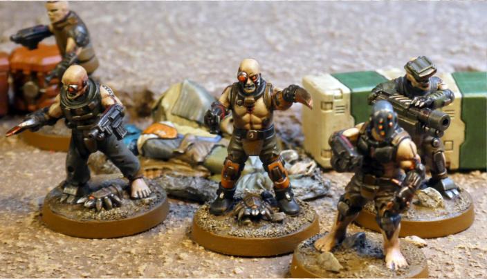Matt Beck. Tozlukay IV Desert World Incursion Force (Five Parsecs from Home). These feel like a proper combat unitconvincing skin tones, solid military colours, and sharp detailing throughout. The Automites on the bases are a great touch.