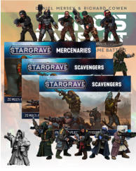 Includes two boxes of Stargrave Scavengers and a box of Stargrave Mercenaries. We've included a metal Scavenger captain to be your detachment commander.
