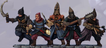  The Frostgrave Cultists box set contains enough parts to make 20 different figures. There are multiple heads, arms, weapons and accoutrements per frame, no two warbands will ever be the same.
