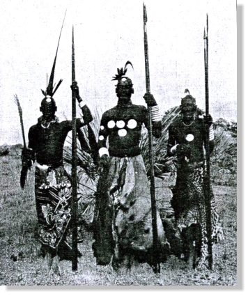 Chief Shimunungu and two of his men.