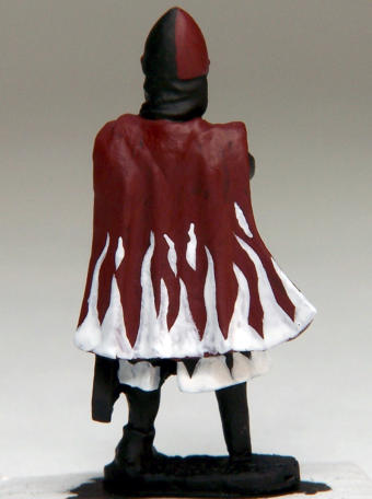 The cloak was to be red, so I painted the shade layer for the cloak, and then the design on top of that.