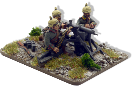 Early war German Maxim Heavy Machine gun with three crew. 