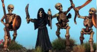 Plastic skeletons from Wargames Atlantic, with a Rangers of Shadow Deep skeleton.