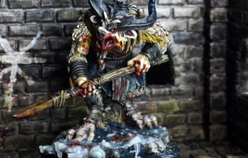 Andrei-Cristian Gheorghe. Borock. A horrific amalgam of gnoll and minotaur Frostgrave. This model presents a real challenge, but its been handled with precision and skill. The execution is spot-on, perfectly capturing the intended style.  