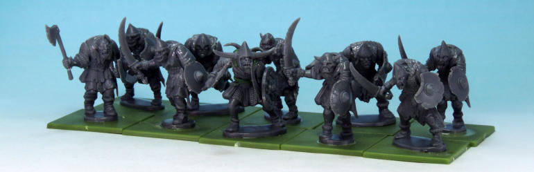 	The Goblin units are pretty much straight from the box though with head and spears sometimes selected from the Goblin Rider box just to add variety and some given Dwarf shields.