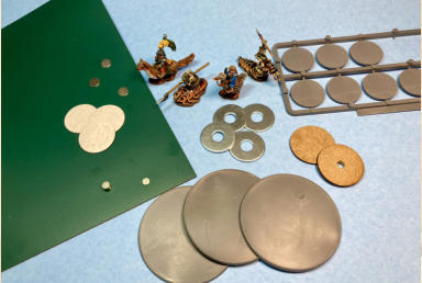 Basing materials. The 25mm bases were Northstars own plastic ones; 30mm were 2mm MDF from Warbases.  